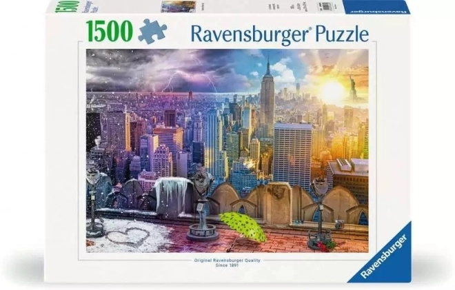 Puzzle Ravensburger 1500 Piese New York Vară și Iarnă