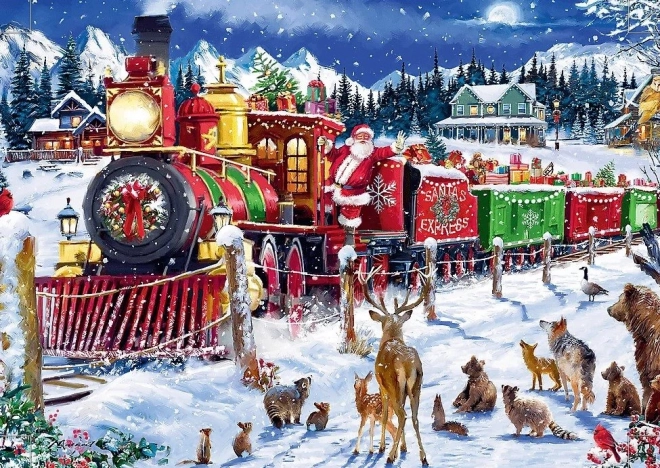Puzzle Crăciun TREFL - Trenul Moșului 1000 Piese