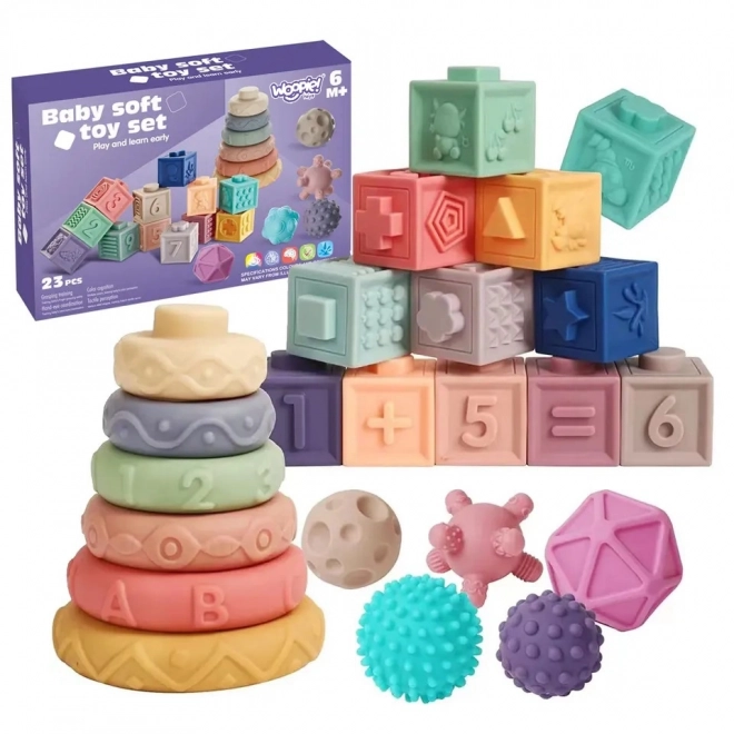 Klocki senzoriale interactive 23 piese Woopie