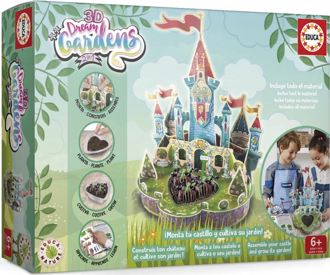 Set creativ EDUCA 3D Dream Gardens: Castel 2 în 1