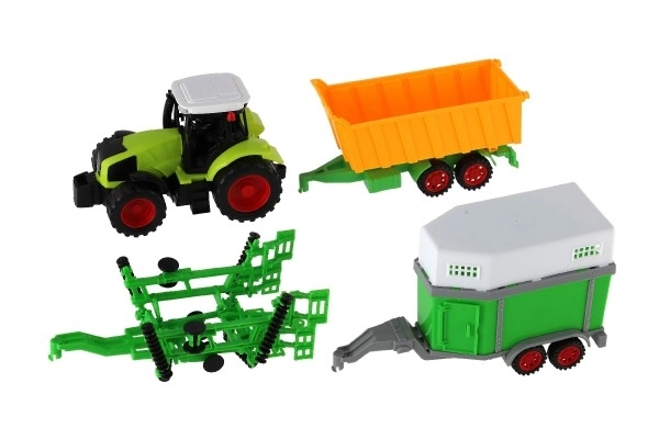 Tractor cu remorcă din plastic 19cm