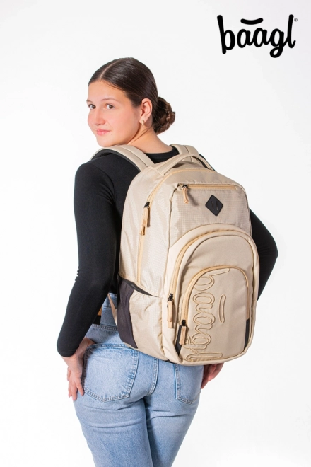 Rucsac băieți Baagl Coolmate bej