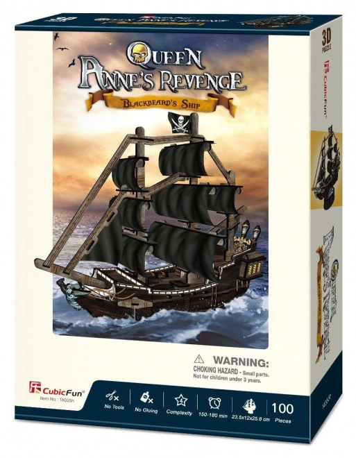 Puzzle 3D corabie Queen Anne's Revenge, 100 piese