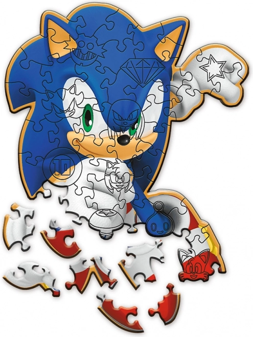 Puzzle din lemn Sonic fericit