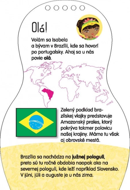 Obliekame papusile braziliene Isabela - Carte de Colorat