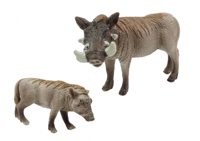 Set de 2 figurine Porc spinos african cu pui Seria Animale din Lume