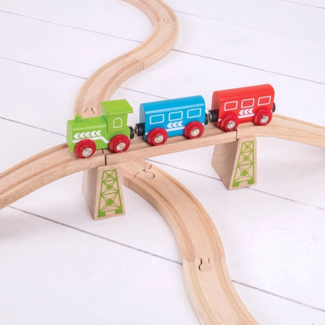 Set stâlpi pentru poduri Bigjigs Rail, 6 piese