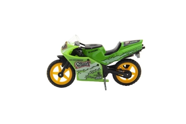 Model de motocicletă de curse din metal/plastic, 8 cm