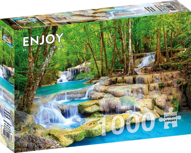 Puzzle Eșarfa turcoaz cascadă, Thailanda 1000 piese