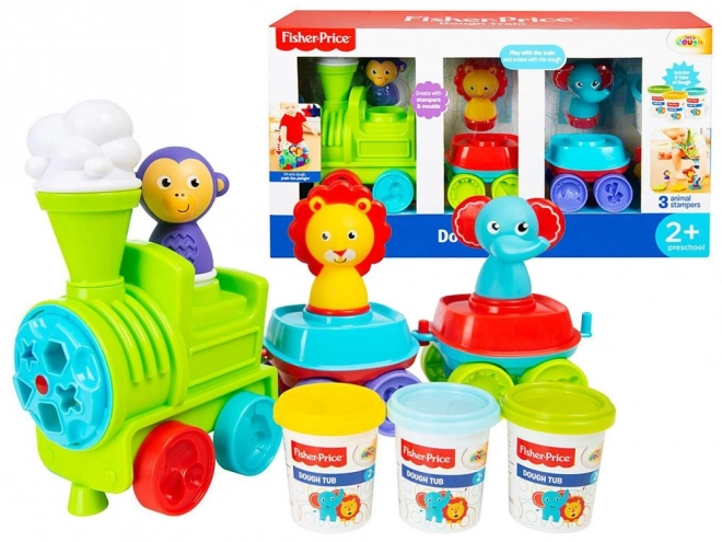 Set creativ tren cu masă plastică Fisher Price