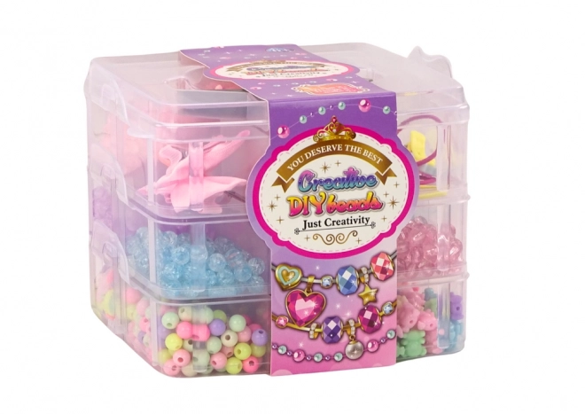 Set de mărgele și accesorii DIY în valiză - 1620 piese
