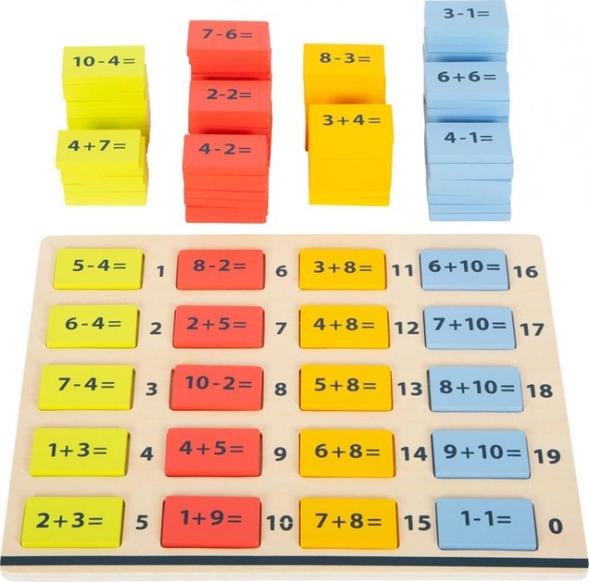 Small foot tablă matematică din lemn colorată – sume și diferențe