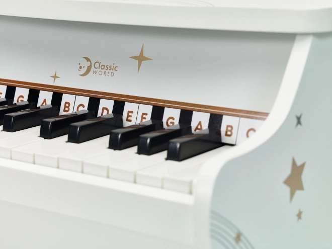 Pianină de lemn pentru copii Classic World cu carte de învățare