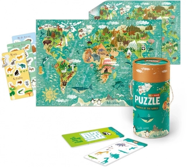 Set puzzle și accesorii Dodo Animale din lume