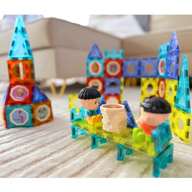 Set de construcții magnetice Woopie castel 98 piese