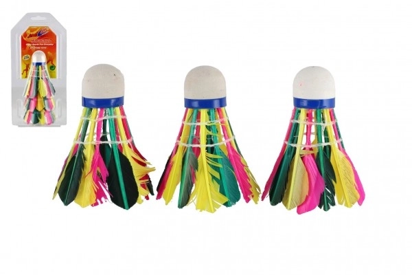 Set de 3 mingi badminton din pene