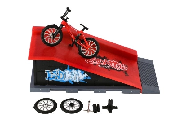 Skatepark cu rampă pentru biciclete deget din plastic