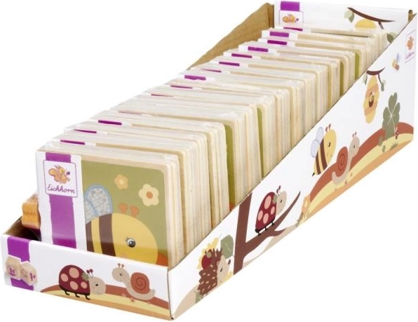 Cărticică de imagini din lemn pentru copii, 8 pagini, 8 × 8 cm