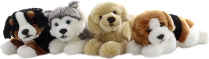 Câine de pluș 23 cm prietenos cu mediul