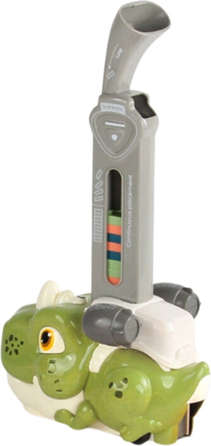 Dinozaur interactiv Domino tren WOOPIE, verde, set 8 buc