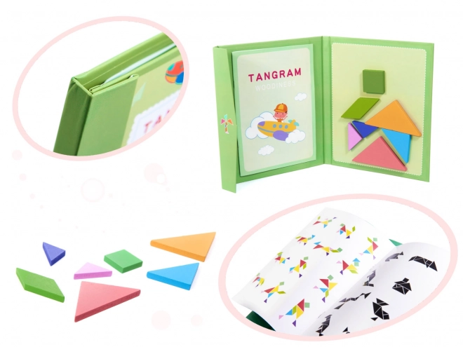 Carte magnetică Tangram cu blocuri 3D