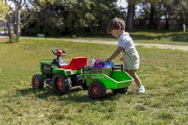 Tractor electric pentru copii Basic 6V cu remorcă