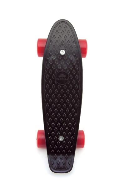 Pennyboard negru cu roți roșii – Negru, roți roșii