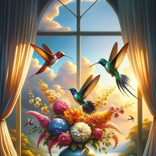 Puzzle Simfonia aripilor și florilor 500 piese