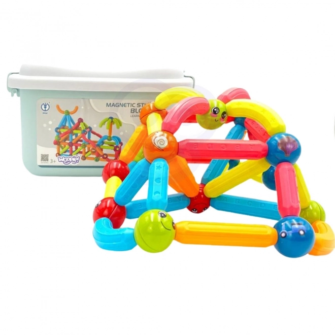 WOOPIE Set constructiv educațional magnetic 128 bucăți