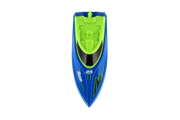 Barcă cu motor RC plastic 22cm albastră pe baterii 2,4Ghz