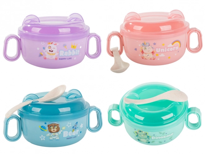Set de vase pentru hrana copiilor cu mâner