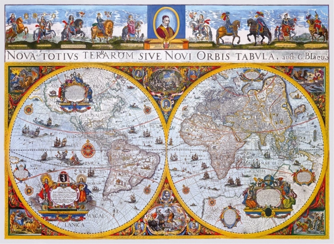 puzzle din lemn harta antică nova terrarum 2 în 1