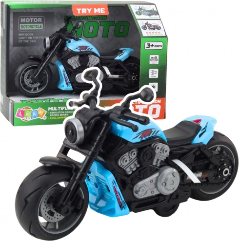 Motocicletă albastră pentru copii cu lumini LED și sunete
