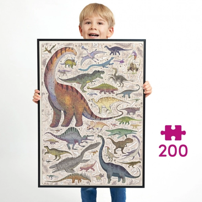 Puzzle 200 de piese Dinozaurii Puzzlove