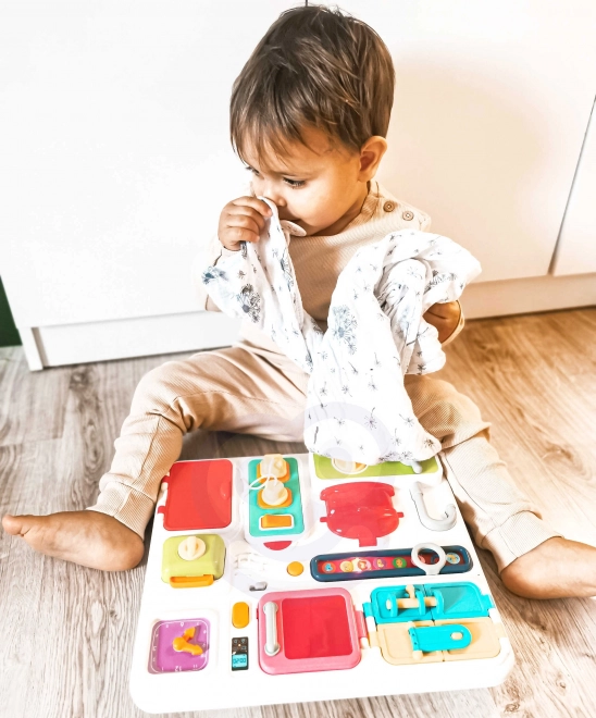 Tablă de activități Montessori cu efecte sonore și luminoase Woopie