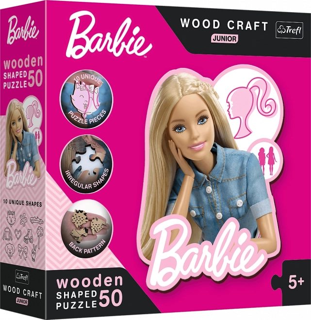 Puzzle din lemn trefl wood craft junior - Barbie frumoasa