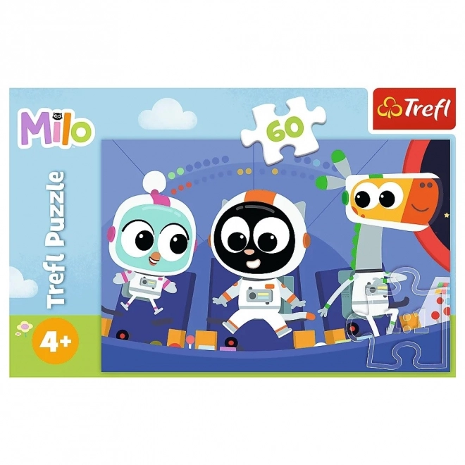 Puzzle 60 piese cu Milo Pisoiul