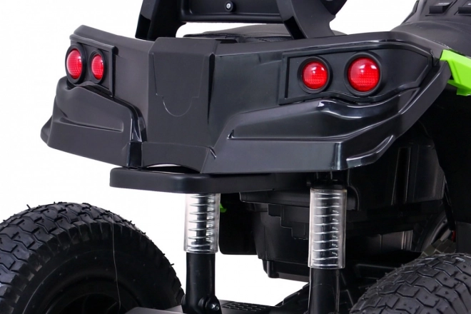 ATV electric pentru copii Air quad negru-verde + roți gonflabile + radio MP3 + start lent