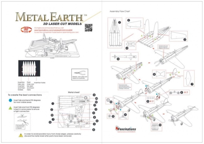 Puzzle 3D metalic avion de vânătoare Mitsubishi Zero