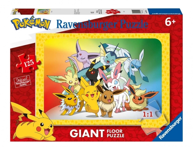 Puzzle gigant 125 piese cu Pokemon