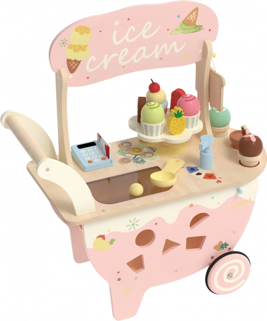 Ice Cream Cart Classic World din lemn 3în1 40 piese