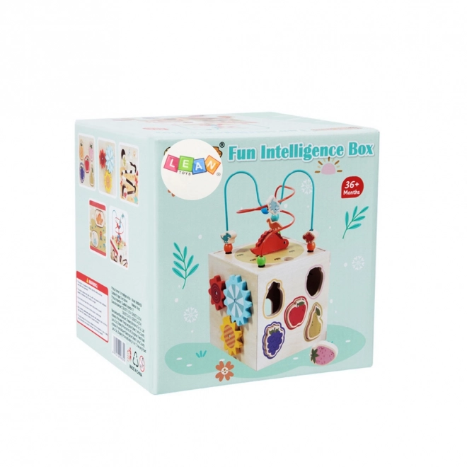 Cub educațional senzorial din lemn cu 5 fețe - Montessori