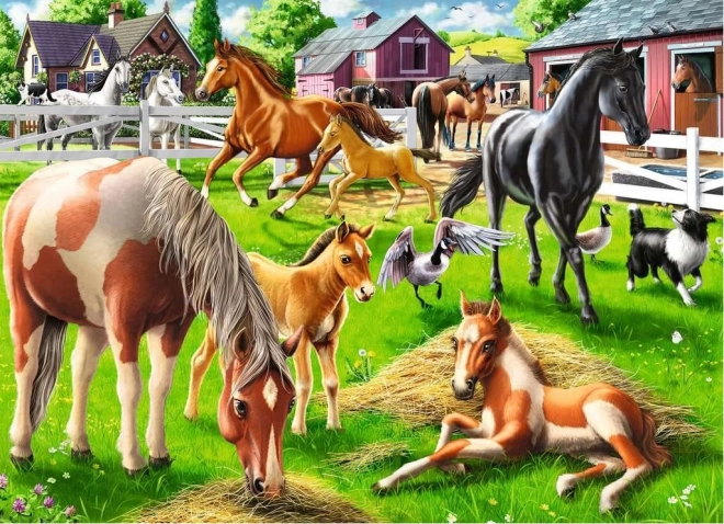 Puzzle Ravensburger Happy Horses 60 piese