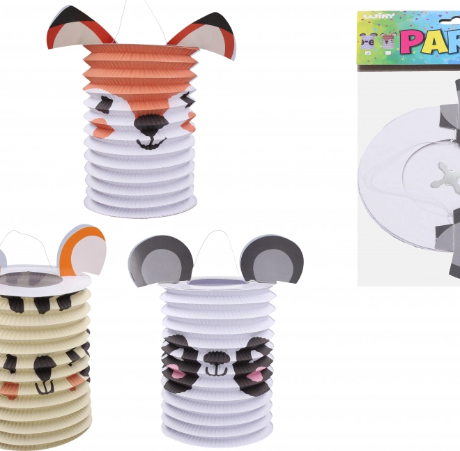 Lampion cilindru cu motive de animale 15 cm