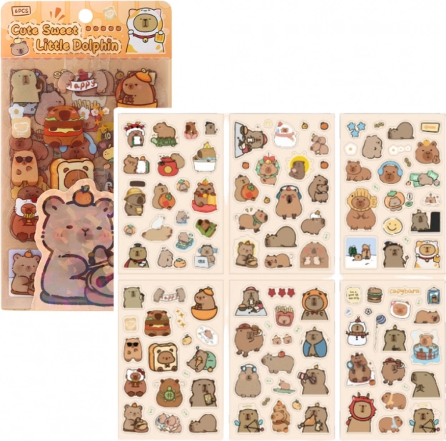 Set autocolante Capybara pentru personalizare și decorare 110 buc