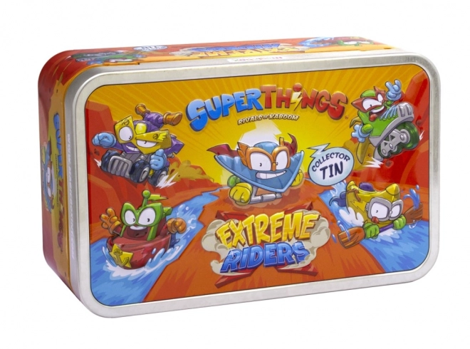 Set figurine SuperThings Extreme Riders în cutie de metal