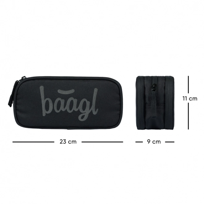 baagl set cu trei produse negre: rucsac, penar și sac