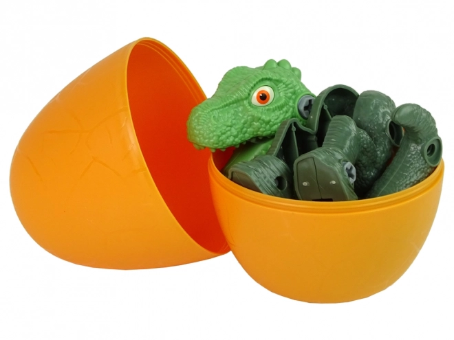 Set dinozaur Tyrannosaurus Rex cu ou DIY și șurubelniță verde