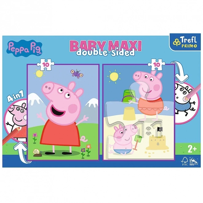 Puzzles duble față Peppa Pig: Bună ziua TREFL BABY MAXI