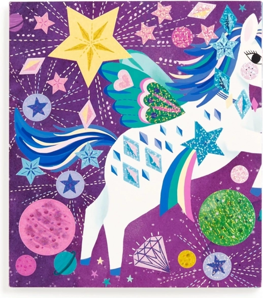 Set de abțibilduri strălucitoare cu Unicorni Magici